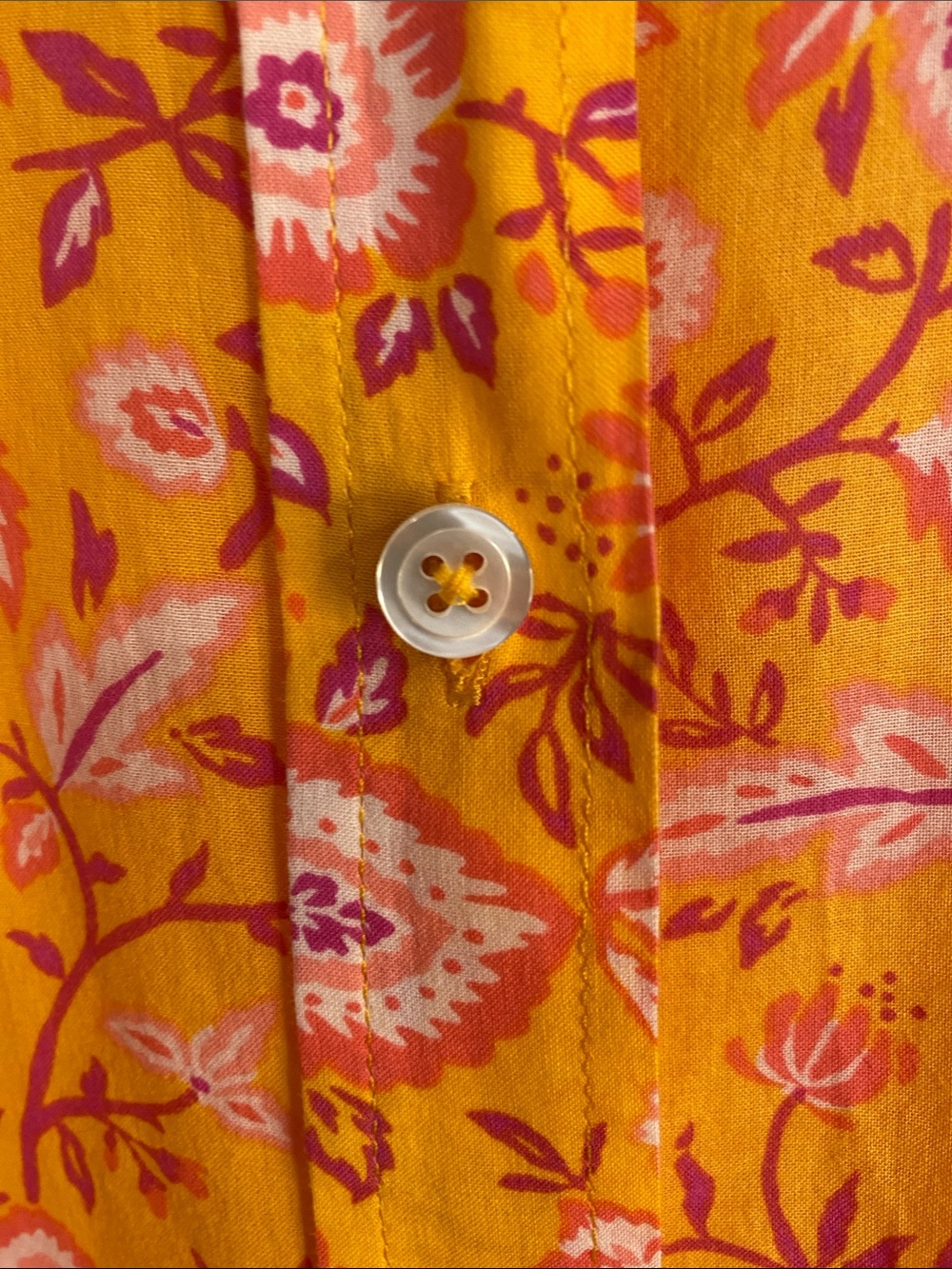 Talbots Plus Floral Button Front Cotton Blouse Botanical Boho Cottagecore 2X - Picture 4 of 10